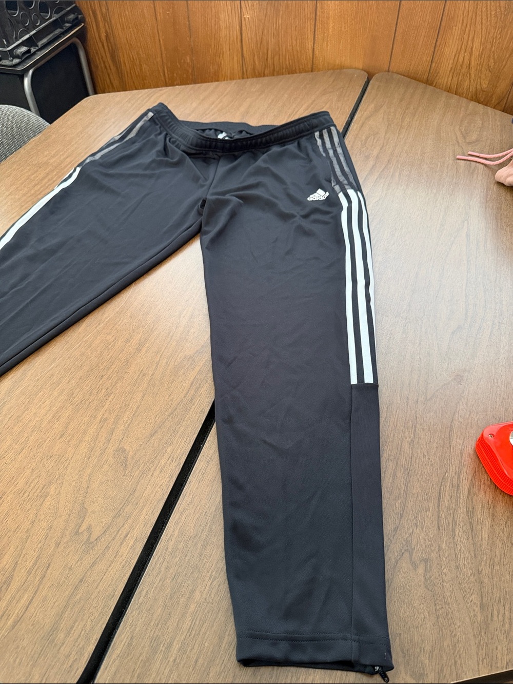 adidas Black Jogger Pants with White Three-Stripes